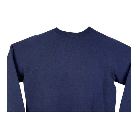 Vintage Lee Denim Large Crewneck Sweatshirt 70s 80s Made in USA Navy Blue - Picture 5 of 11